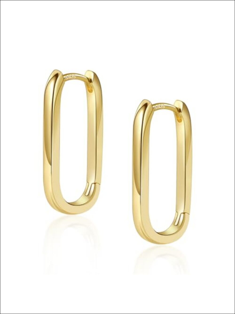 14K Gold Plated Silver Hoop Earrings Small Square Huggie Women